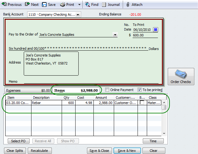 QuickBooks for Contractors Tip – Issuing Joint Checks