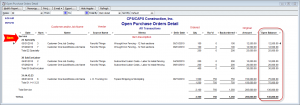 quickbooks open purchase order detail report