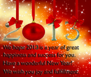 Welcome to 2013 - Happy New Year!